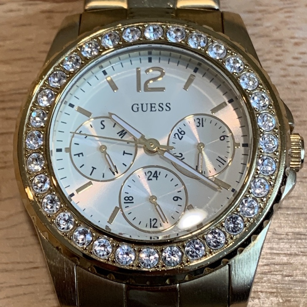 Guess Crystal Bezel Multi Function Waterpro Watch - image 1